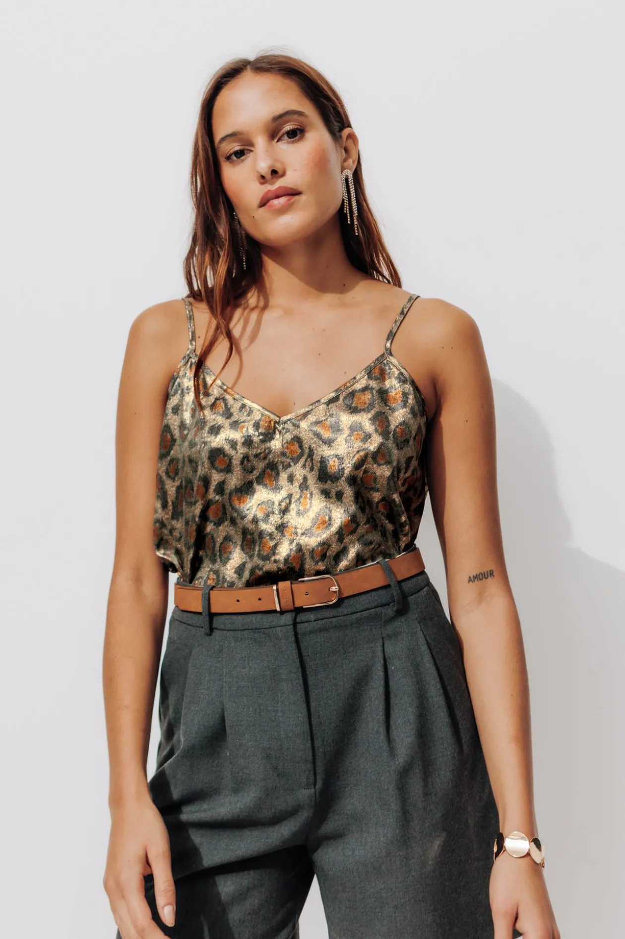 Promod Top léopard irisé Femme - Cuivre Cheap