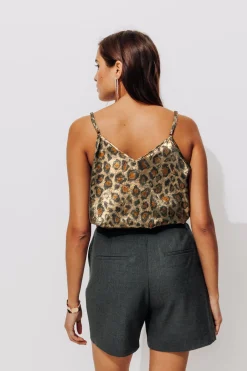 Promod Top léopard irisé Femme - Cuivre Cheap