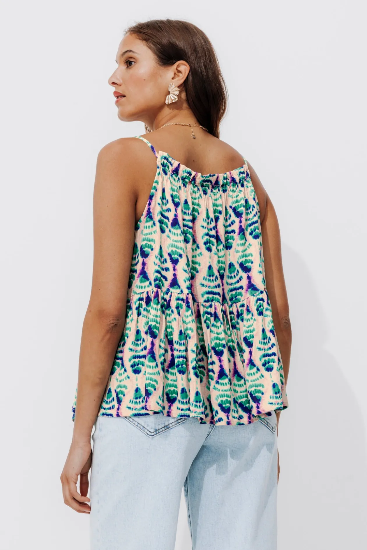 Promod Top motif ikat écoconçu Femme - Imprimé écru Impriméécru Fashion