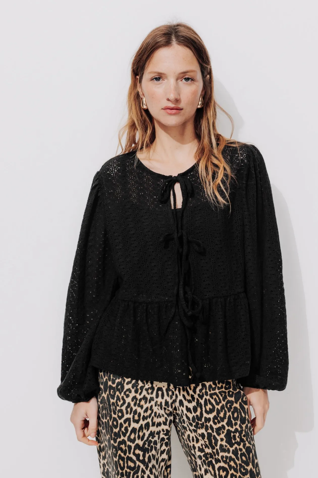 Promod Top noué dentelle Femme - Noir Cheap
