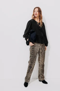 Promod Top noué dentelle Femme - Noir Cheap