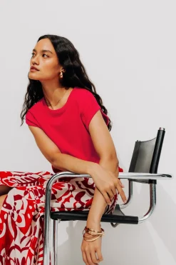 Promod Top sans manches Femme - Rouge Sale