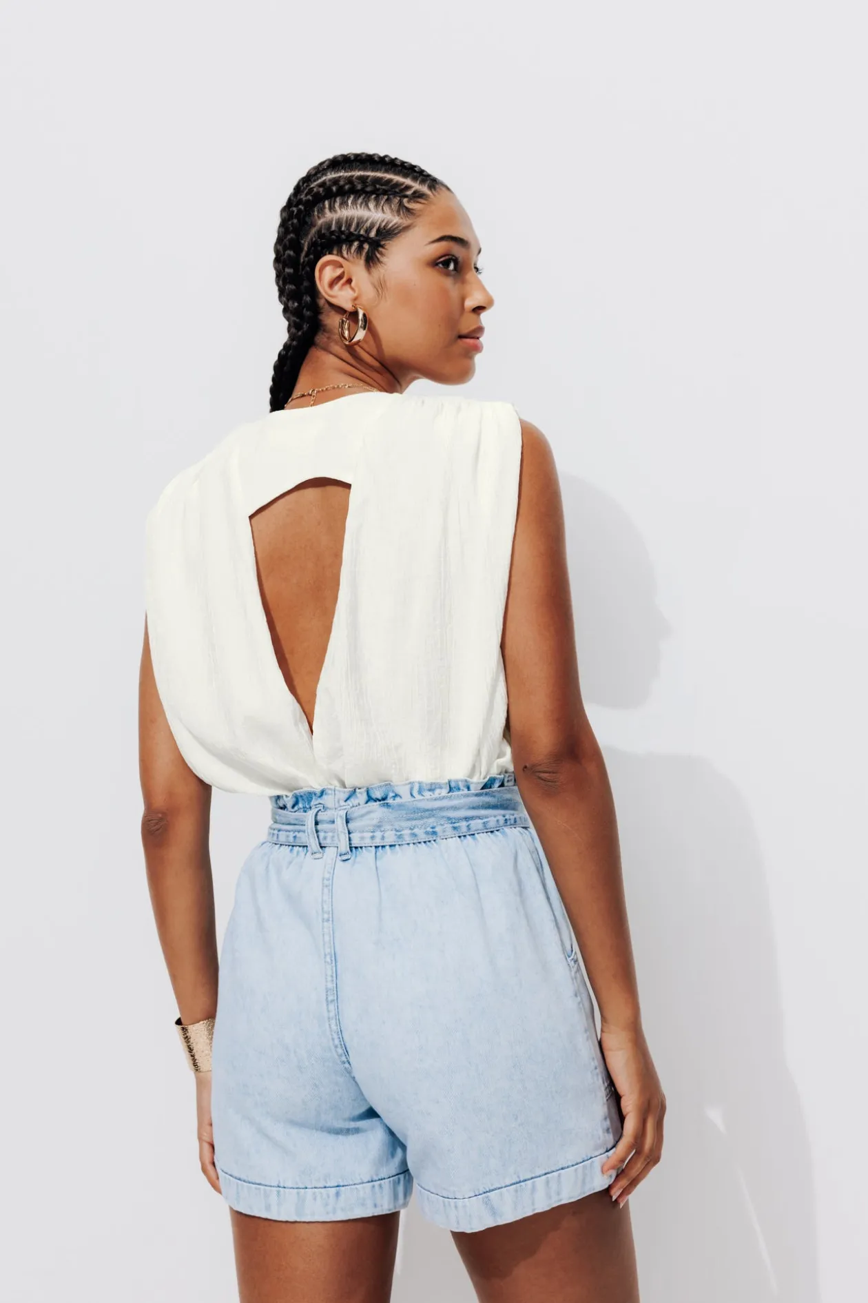 Promod Top sans manches uni Femme - Ecru Clearance