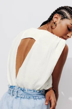 Promod Top sans manches uni Femme - Ecru Clearance