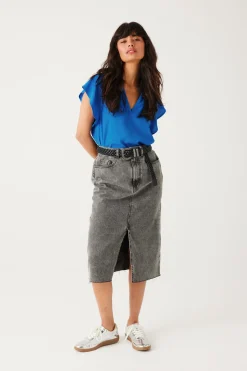Promod Top uni col V Femme - Bleu New