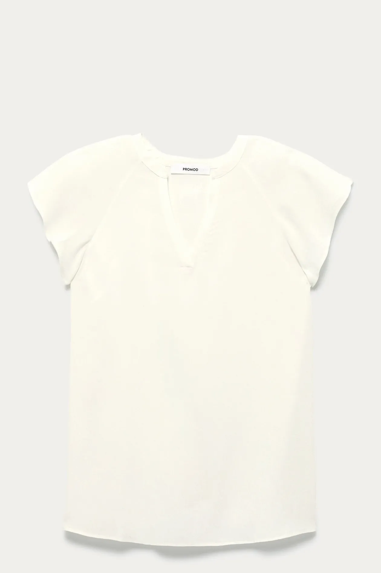 Promod Top uni col V Femme - Ecru Online