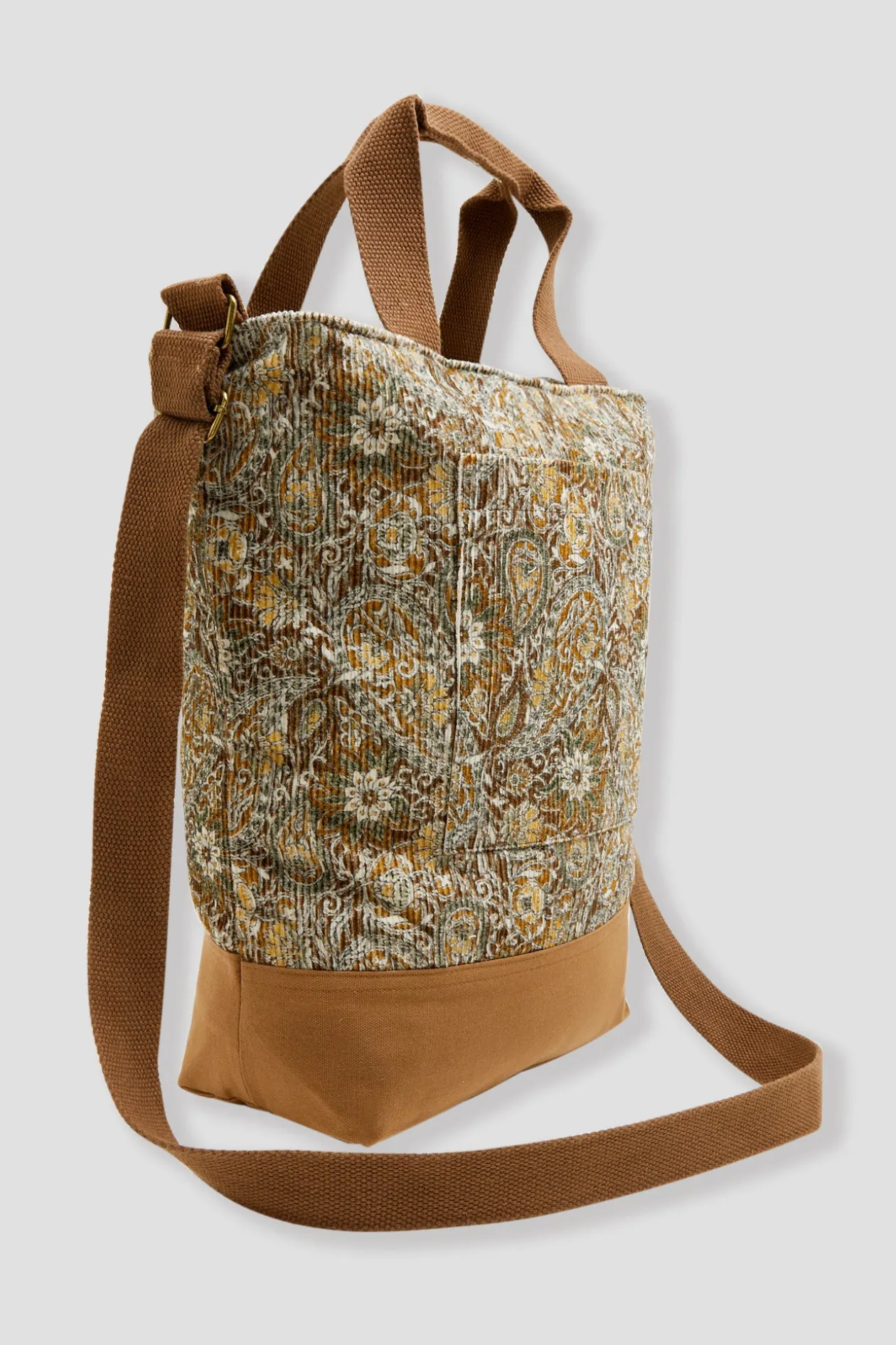 Promod Tote bag en velours imprimé - Imprimé marron Imprimémarron Cheap