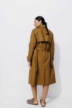 Promod Trench uni ceinturé Femme - Camel Clearance