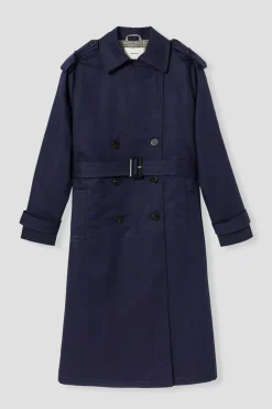 Promod Trench uni ceinturé Femme - Marine Cheap