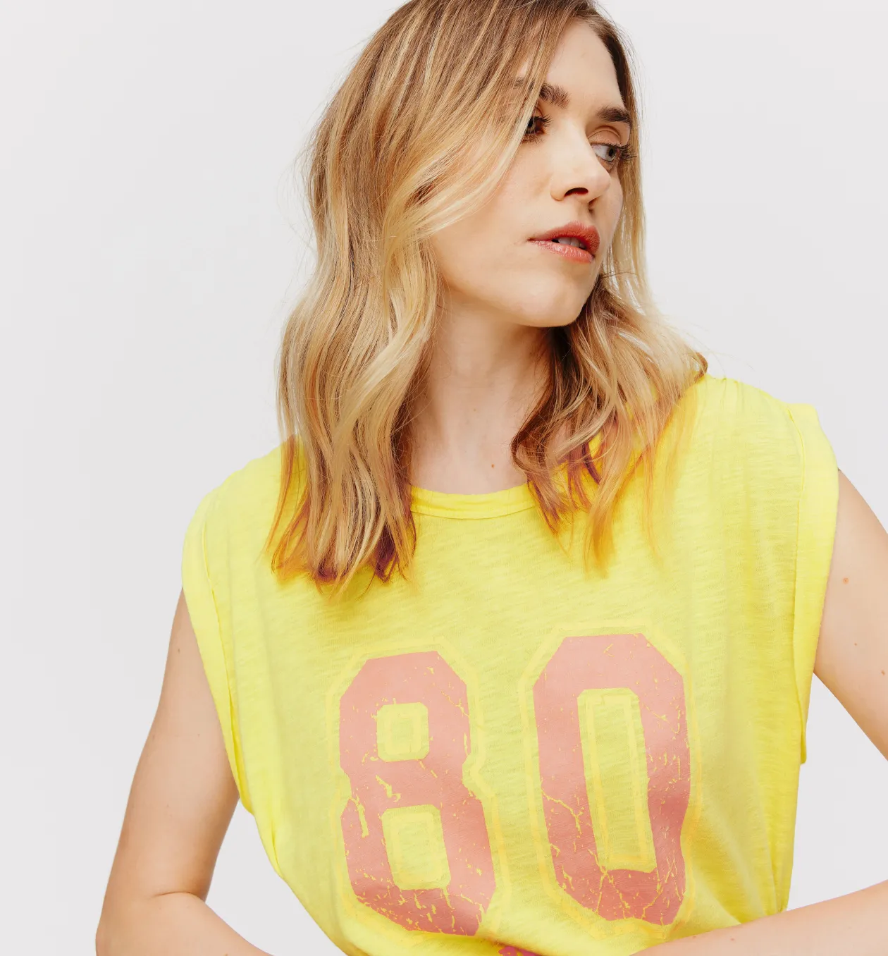 Promod T-shirt à emmanchures US - Imprimé jaune citron Impriméjaunecitron Online