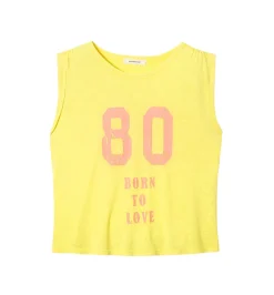 Promod T-shirt à emmanchures US - Imprimé jaune citron Impriméjaunecitron Online