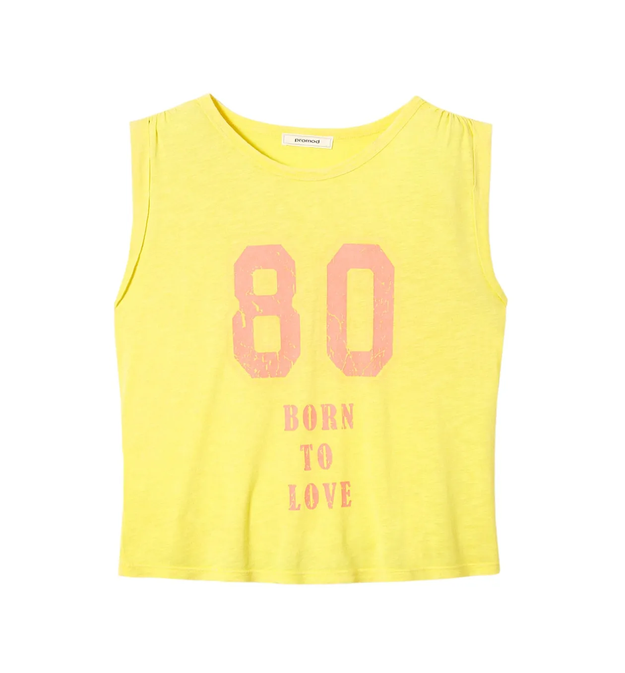 Promod T-shirt à emmanchures US - Imprimé jaune citron Impriméjaunecitron Online