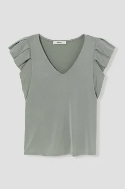Promod T-shirt à manches volantées - Vert clair Vertclair Flash Sale