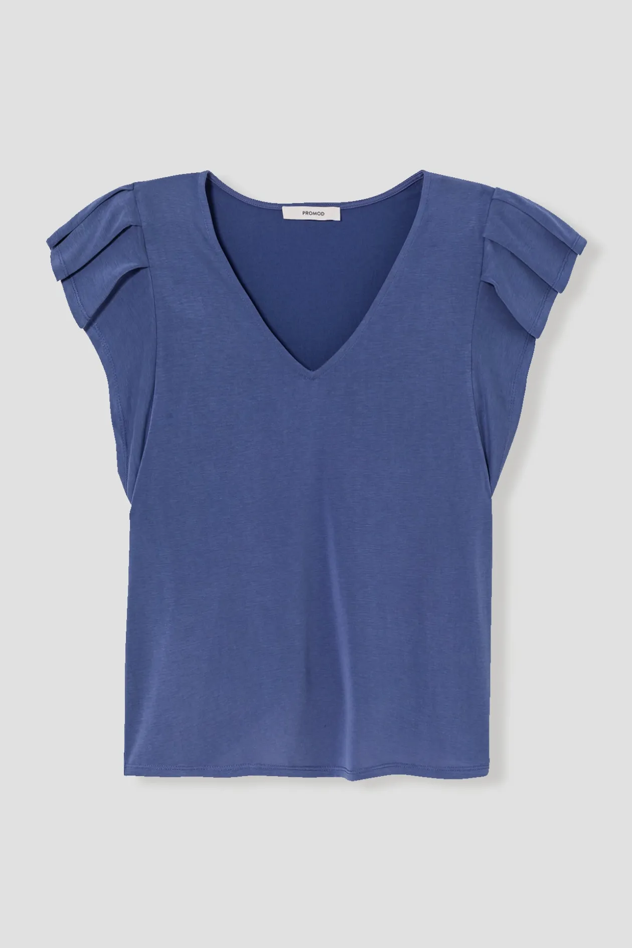 Promod T-shirt à manches volantées - Bleu Store