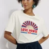 Promod T-shirt à message Femme - Imprimé fond blanc Impriméfondblanc Discount
