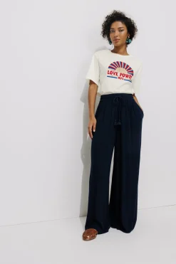 Promod T-shirt à message Femme - Imprimé fond blanc Impriméfondblanc Discount