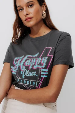 Promod T-shirt à message Femme - Imprimé multicolore Imprimémulticolore Discount