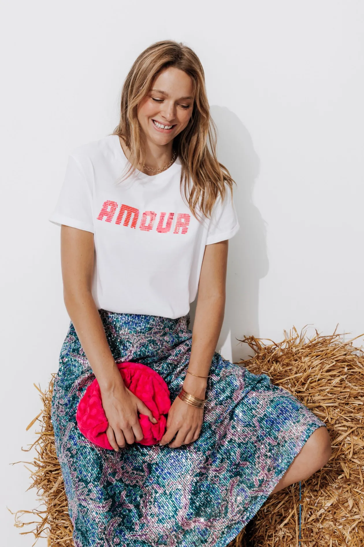 Promod T-shirt à message sequins - Imprimé écru Impriméécru Store