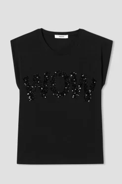Promod T-shirt à message sequins - Imprimé noir Impriménoir Online