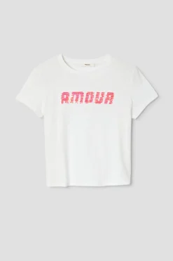 Promod T-shirt à message sequins - Imprimé écru Impriméécru Store