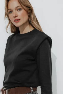 Promod T-shirt à épaulettes Femme - Noir Hot