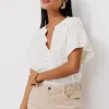 Promod T-shirt ajouré effet dentelle - Ecru Hot