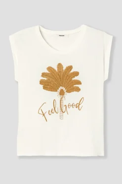 Promod T-shirt brodé Femme - Imprimé écru Impriméécru Online