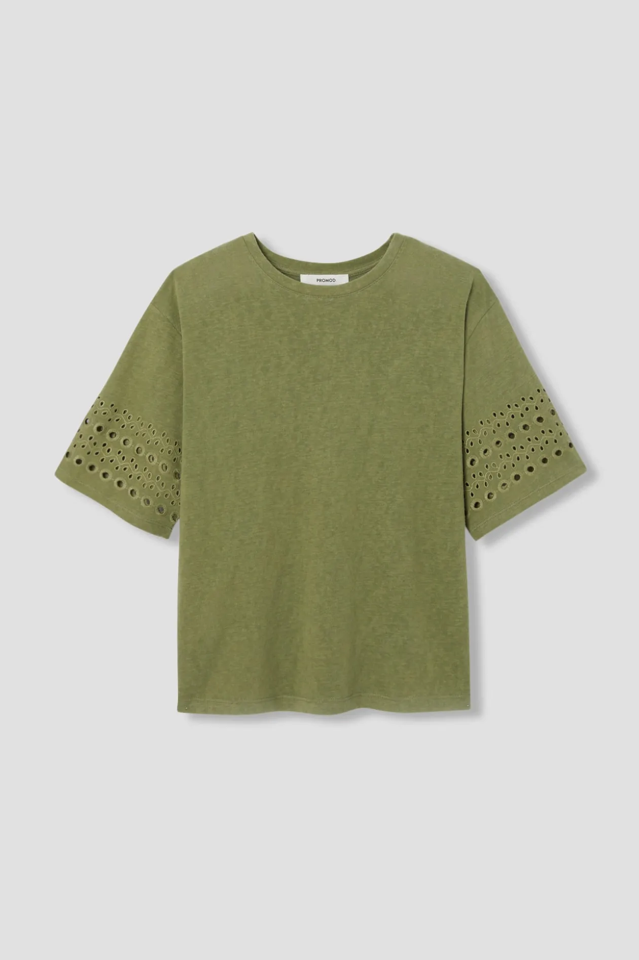 Promod T-shirt broderie anglaise - Kaki Online