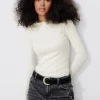Promod T-shirt col montant Femme - Ecru Fashion