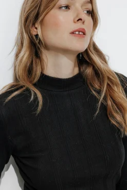 Promod T-shirt col montant Femme - Noir Clearance