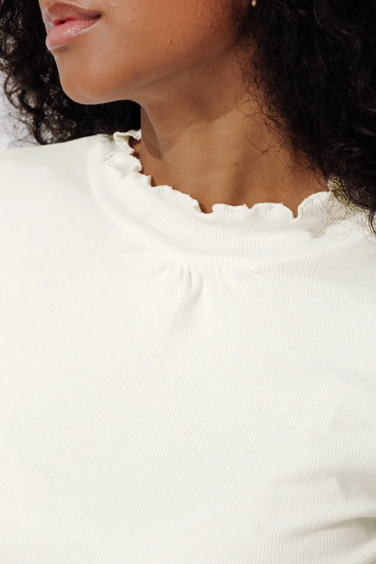 Promod T-shirt col montant Femme - Ecru Fashion