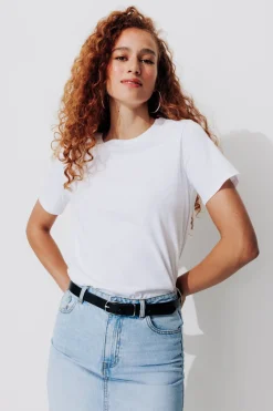 Promod T-shirt col rond éco-conçu - Blanc Discount