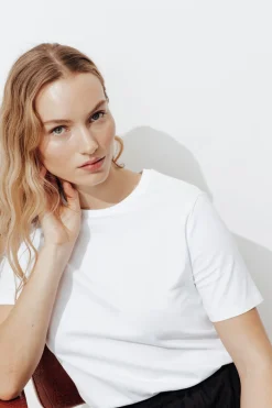 Promod T-shirt col rond éco-conçu - Blanc Online
