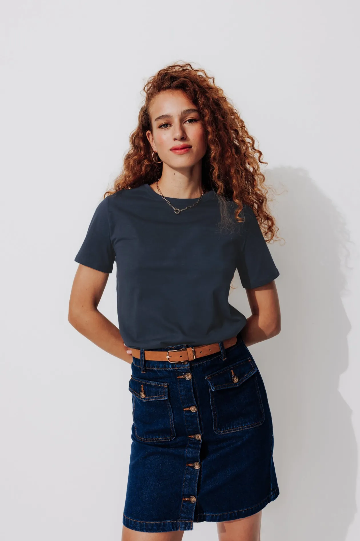 Promod T-shirt col rond éco-conçu - Marine Cheap