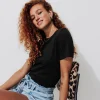 Promod T-shirt col rond éco-conçu - Noir Outlet