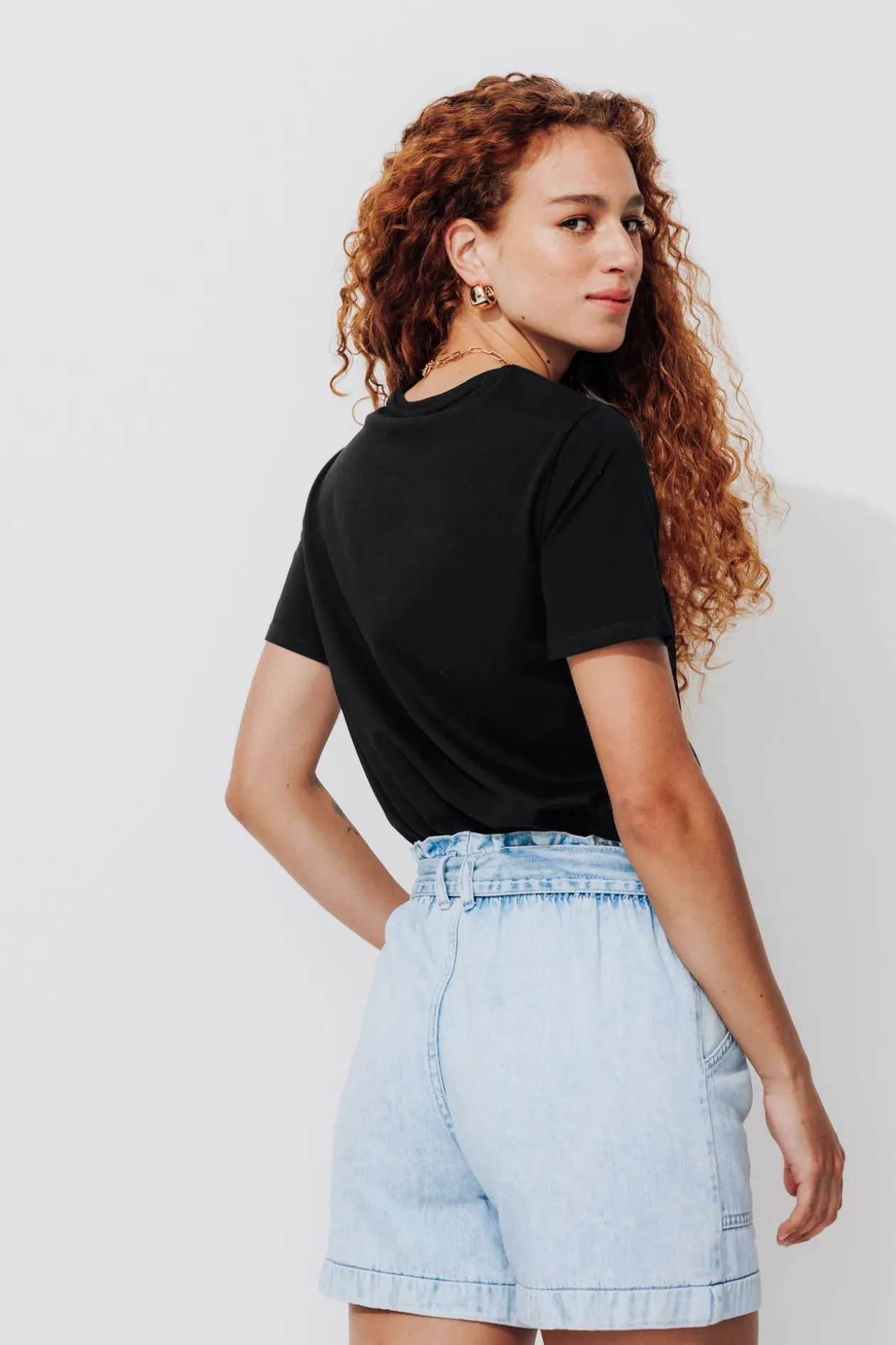 Promod T-shirt col rond éco-conçu - Noir Outlet