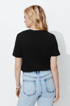 Promod T-shirt col rond éco-conçu - Noir Discount