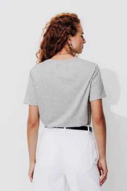 Promod T-shirt col rond Femme - Gris clair Grisclair Best