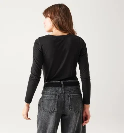 Promod T-shirt col rond Femme - Noir Clearance