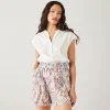 Promod T-shirt col tunisien Femme - Blanc Outlet