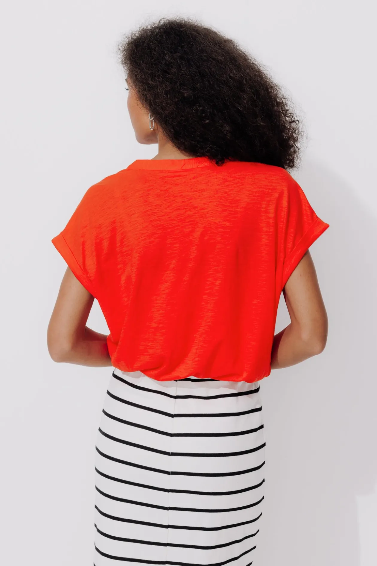Promod T-shirt col tunisien Femme - Rouge Online