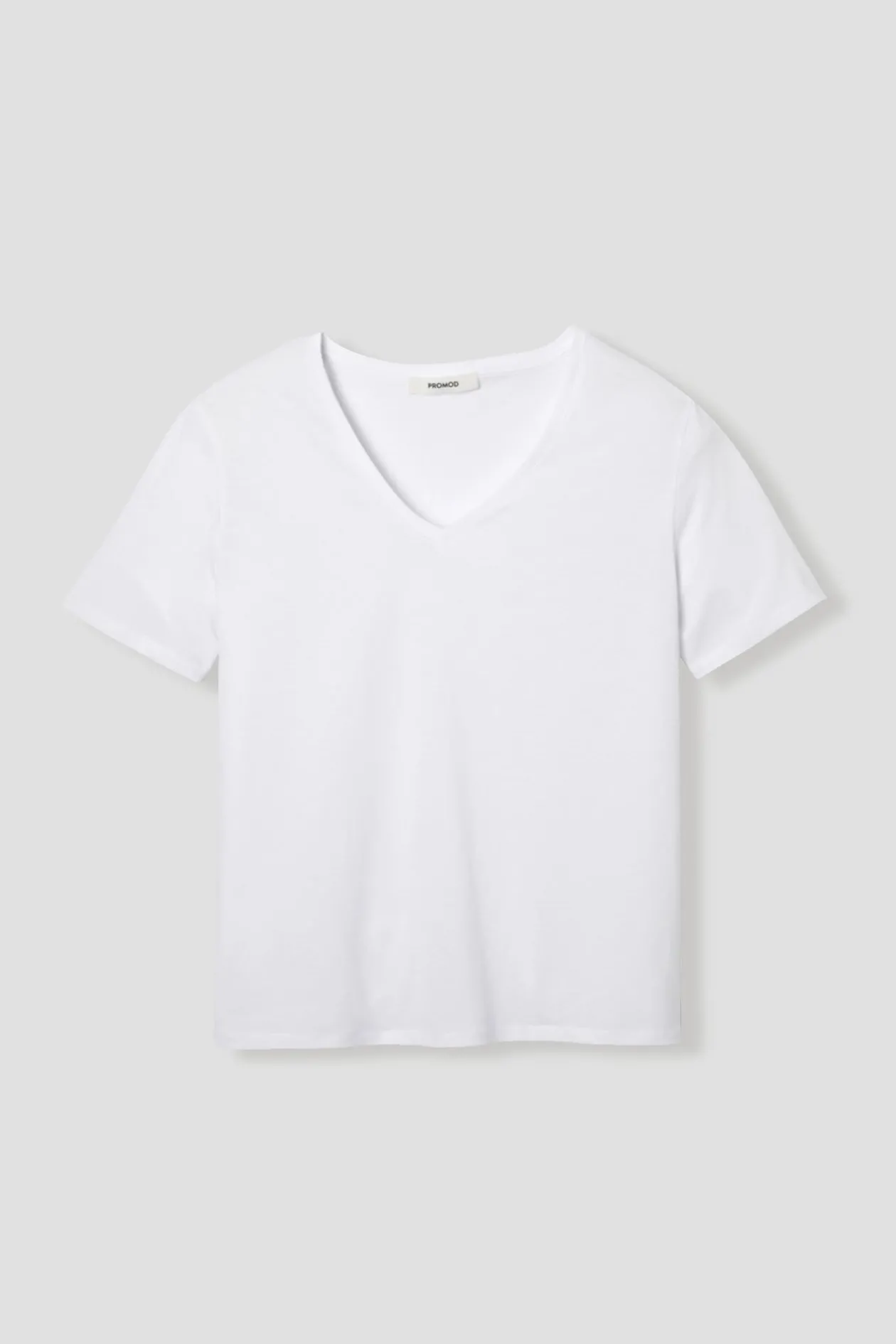 Promod T-shirt col V éco-conçu - Blanc Outlet