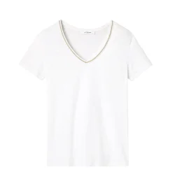 Promod T-shirt col V Femme - Blanc Cheap