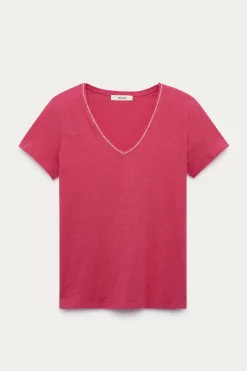 Promod T-shirt col V Femme - Framboise Best