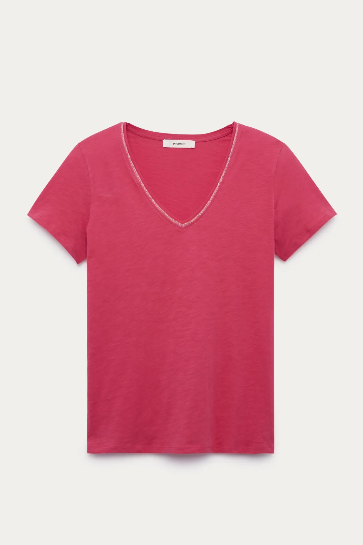 Promod T-shirt col V Femme - Framboise Best