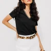 Promod T-shirt col V Femme - Noir Best Sale