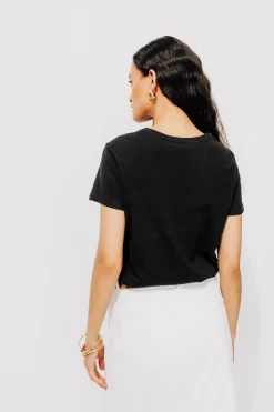Promod T-shirt col V Femme - Noir Best Sale