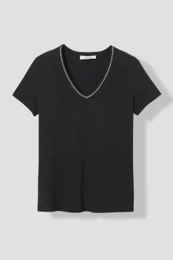 Promod T-shirt col V Femme - Noir Best Sale