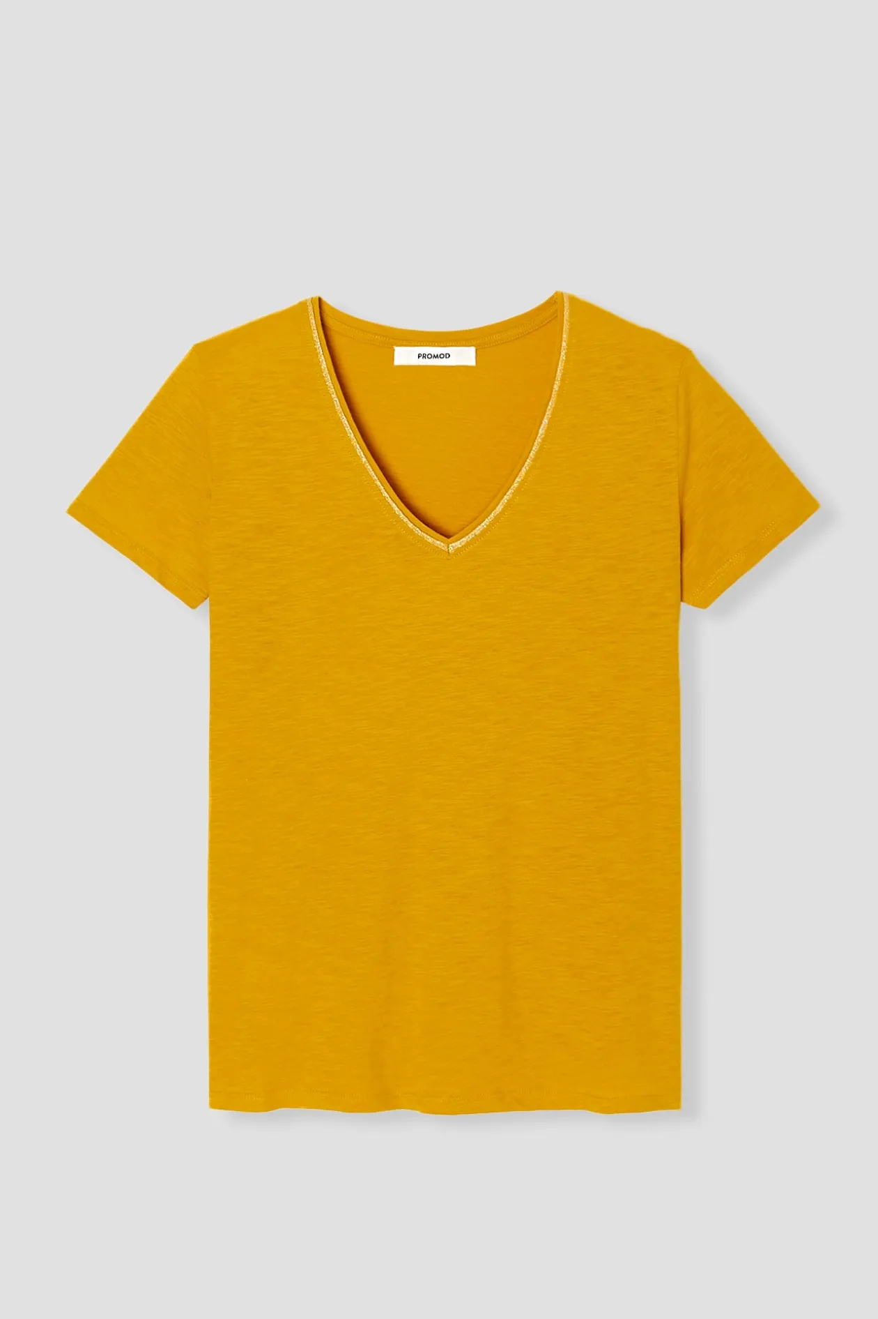 Promod T-shirt col V Femme - Ocre Flash Sale