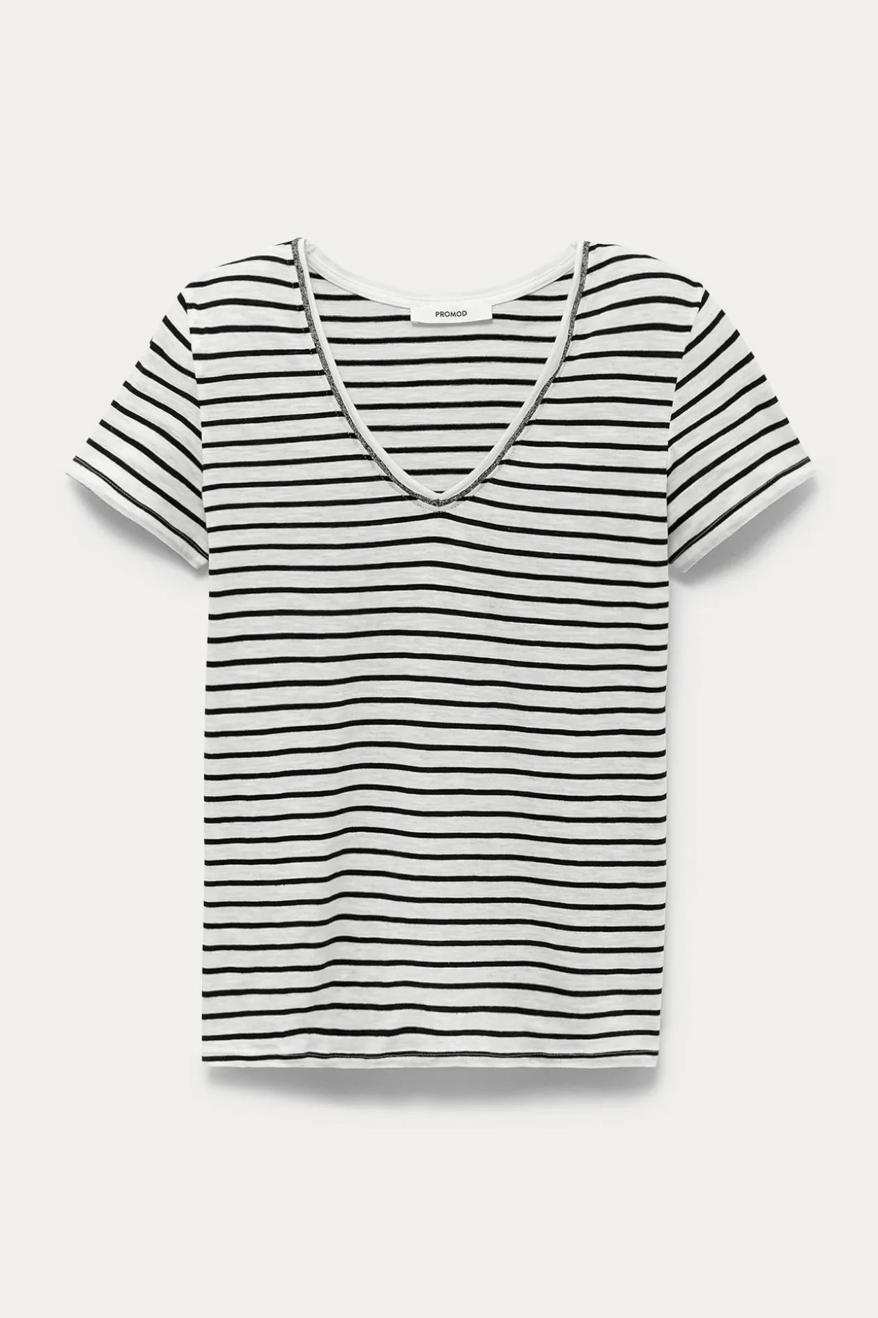 Promod T-shirt col V Femme - Rayé marine Rayémarine Flash Sale